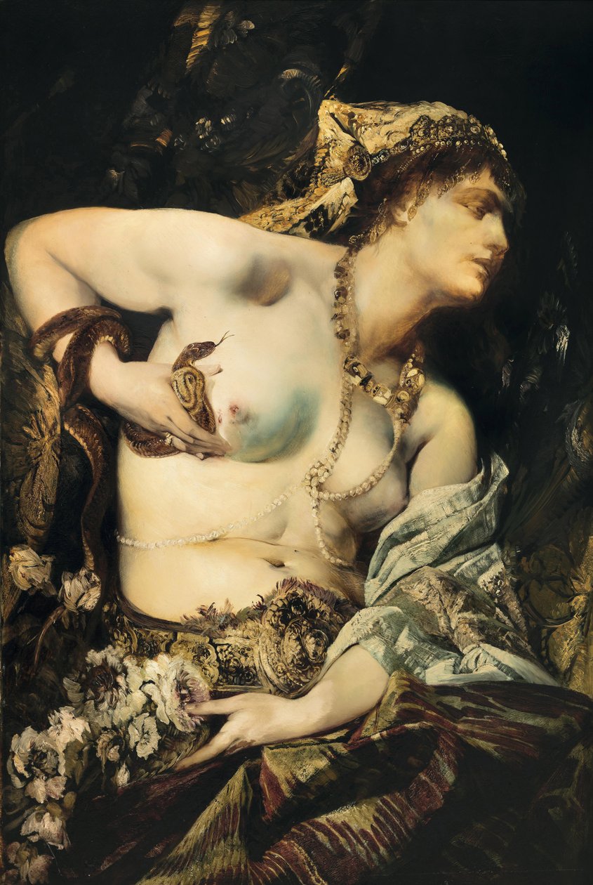 ""La mort de Cleopatre"" (Kleopatras død) Maleri av Hans Makart (1840-1884) 1875 Privat samling av Hans Makart