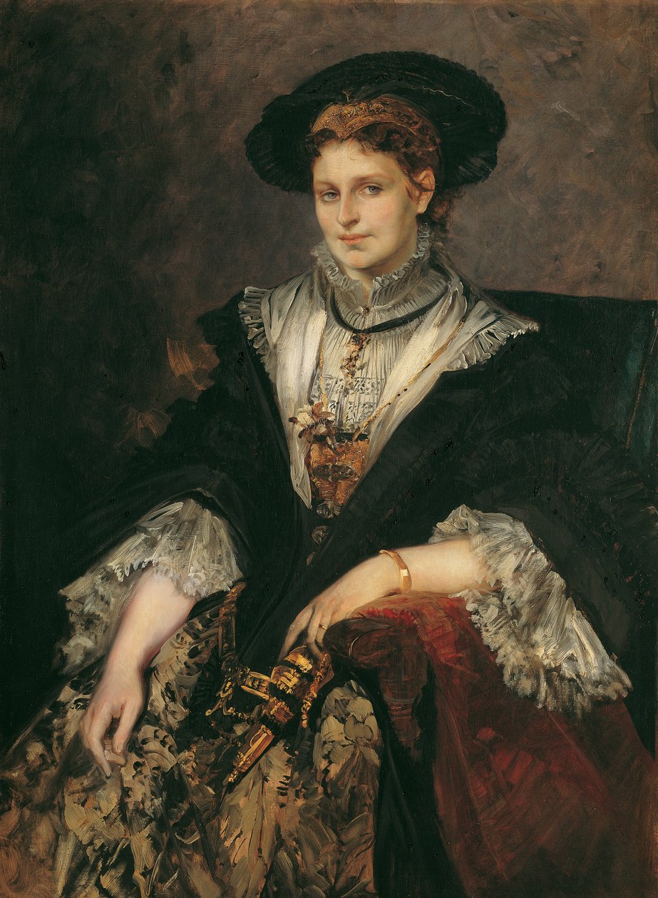 Portrett av Bertha von Piloty av Hans Makart