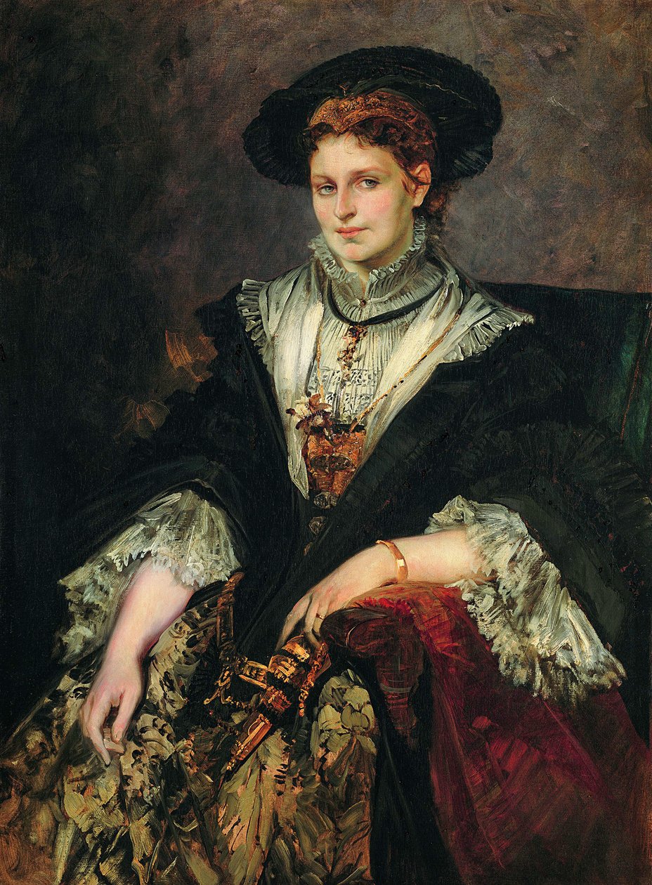 Portrett av Bertha von Piloty, 1872-1873 av Hans Makart