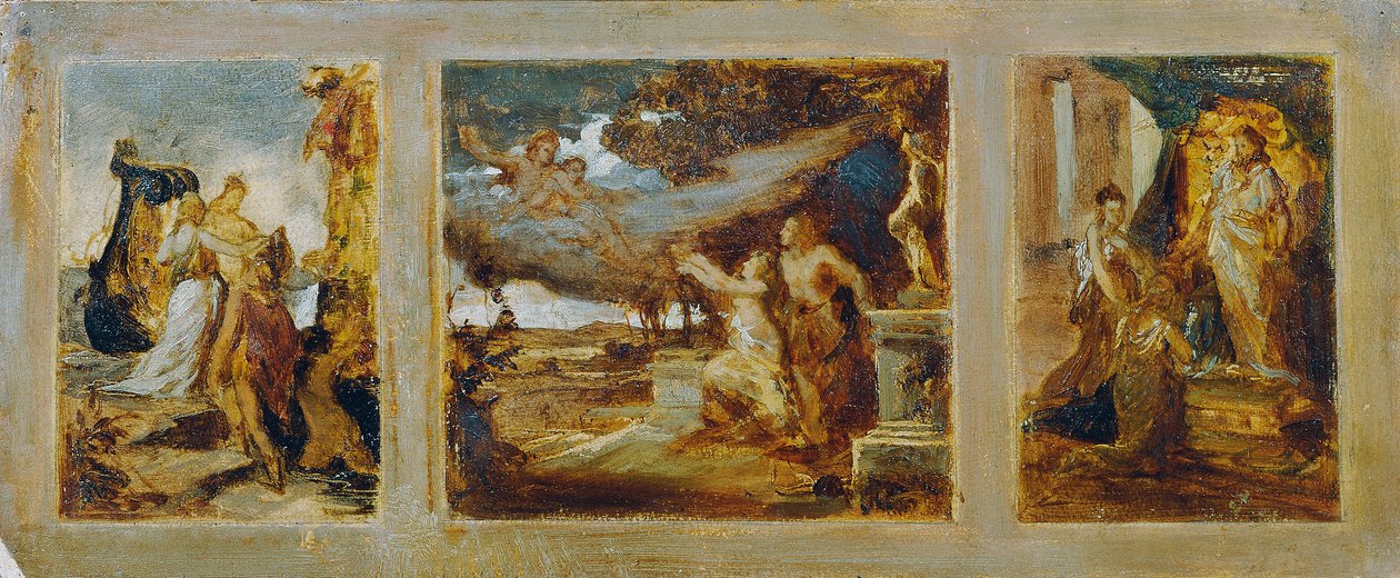 Skisse til en triptyk med mytologiske scener av Hans Makart