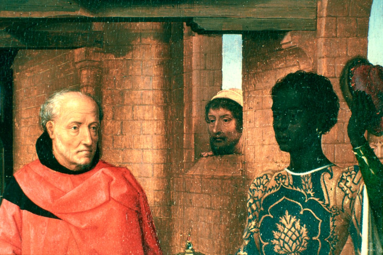 Adoration of the Magi, Triptych, Detail, c1453-1494 av Hans Memling