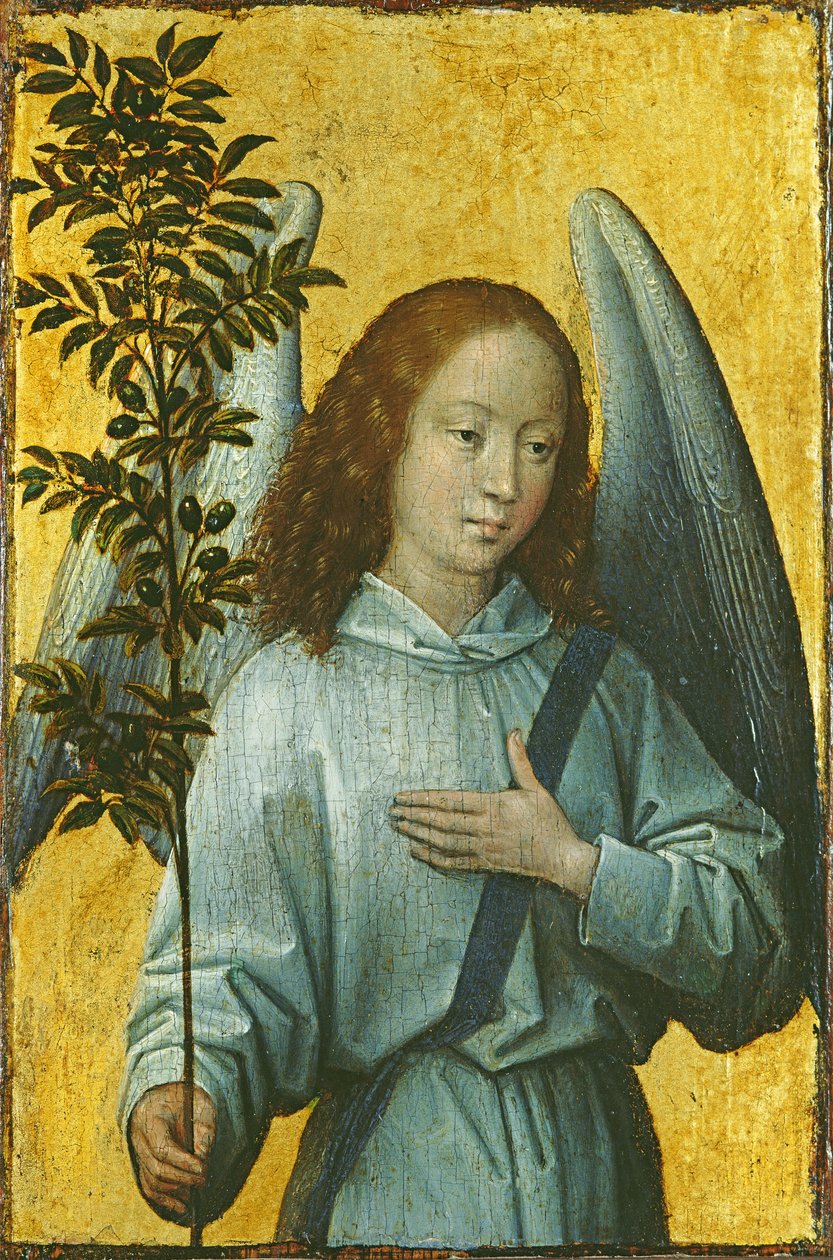 Engel som holder en olivengren av Hans Memling