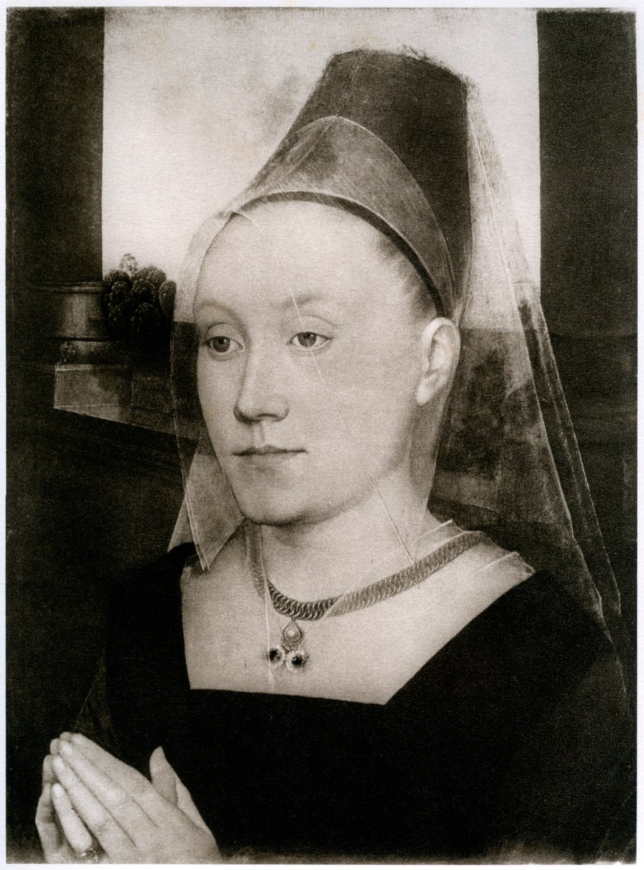 Barbara Van Vlaenderbergh, kone til Guillaume Moreel, c1480, 1927 av Hans Memling