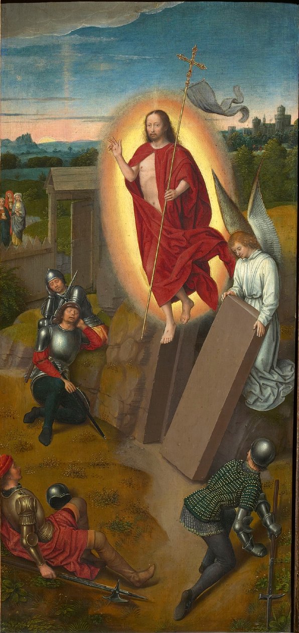 Golgata Triptych: The Resurrection, høyre fløy, 1480-tallet. av Hans Memling