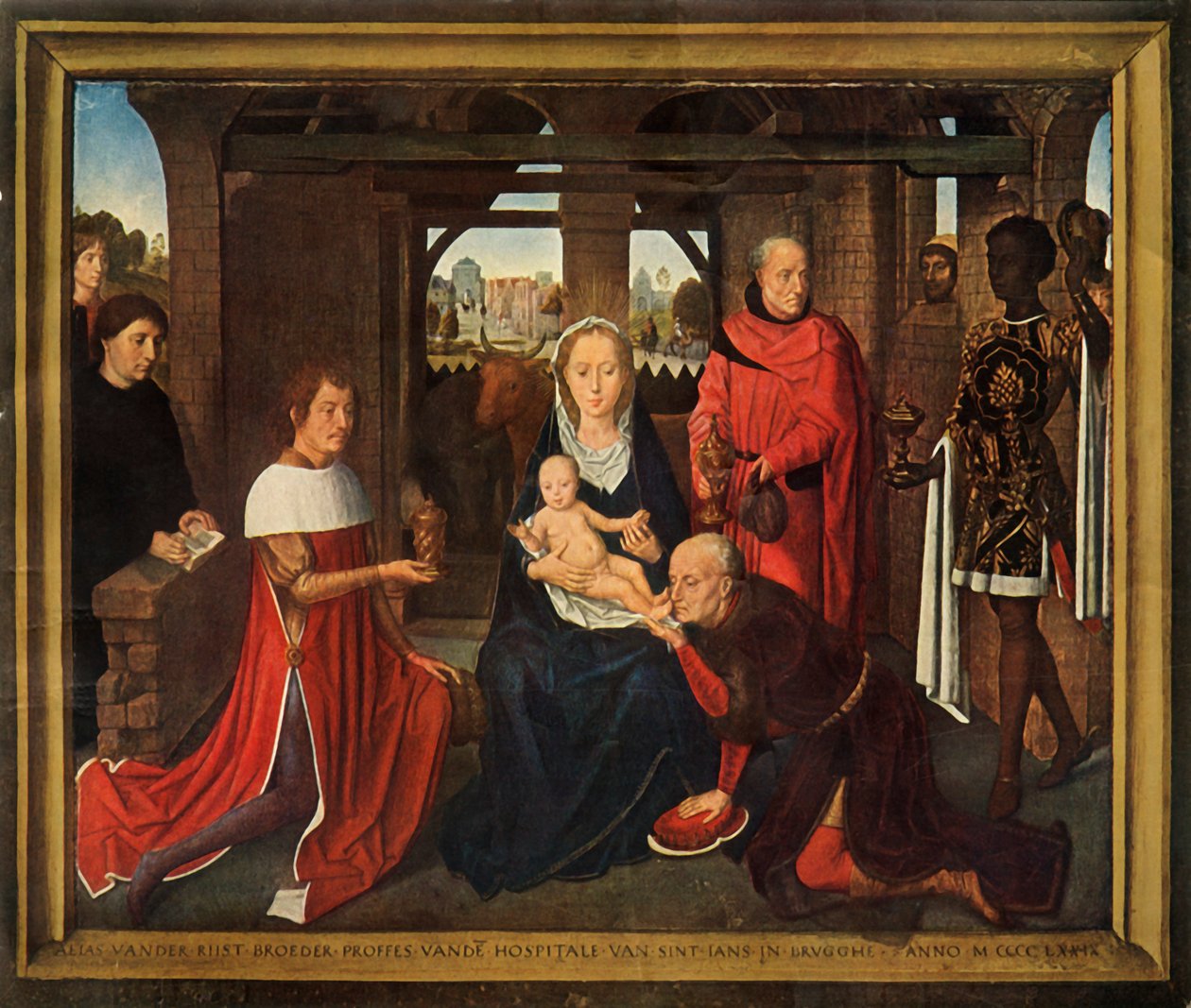 Sentralpanel fra triptych the Adoration of the Magi, 1479-1480. av Hans Memling