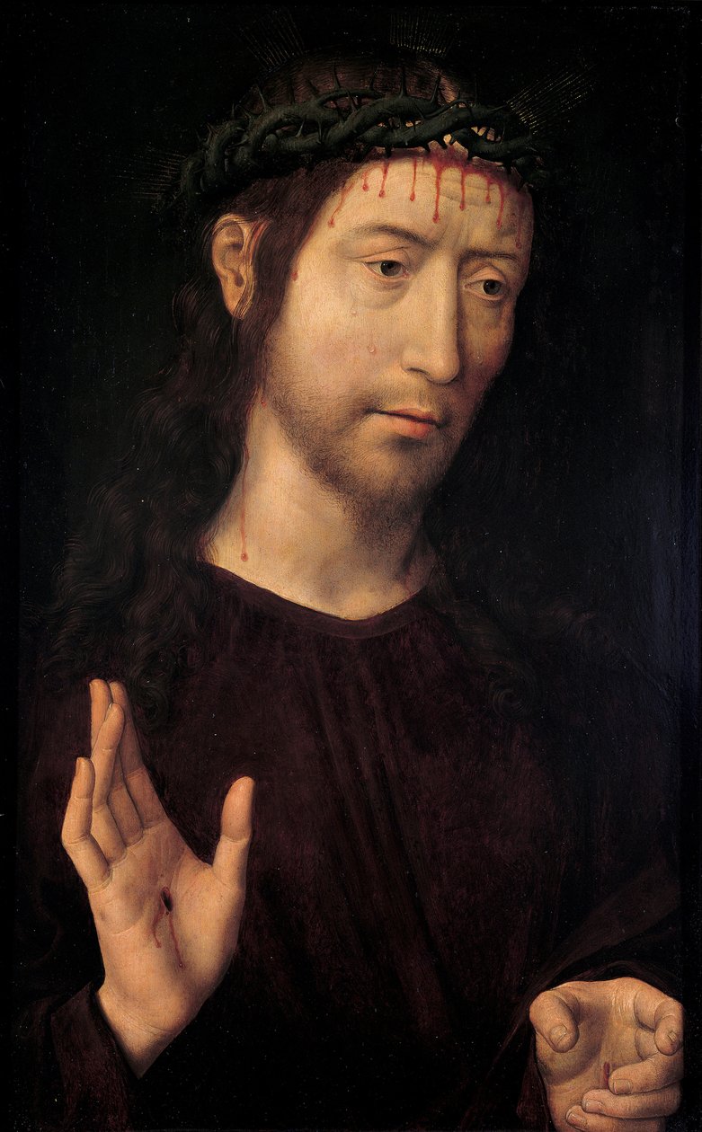 Christ Blessing par Memling, Hans (1433/40-1494). Olje på tre, størrelse: 53,4x39,1 av Hans Memling