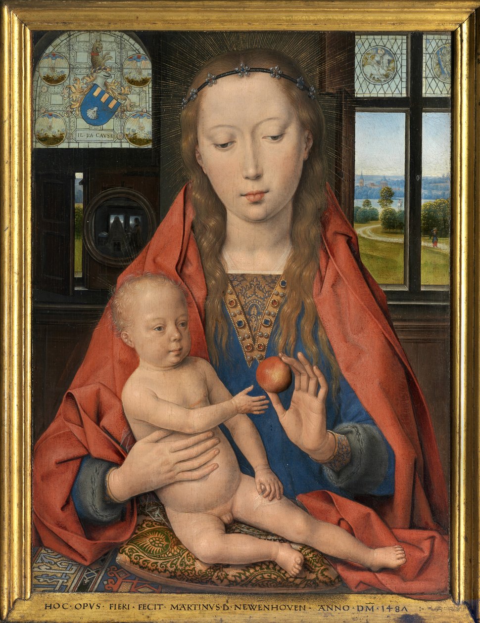 Detalj av diptyken til Maarten van Nieuwenhove av Hans Memling