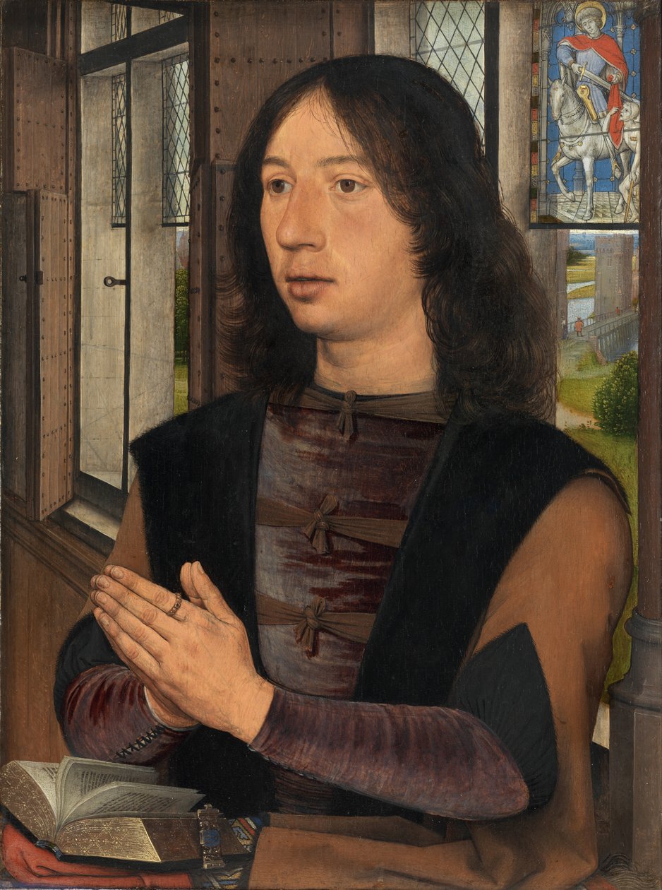 Detalj av diptyken til Maarten van Nieuwenhove av Hans Memling