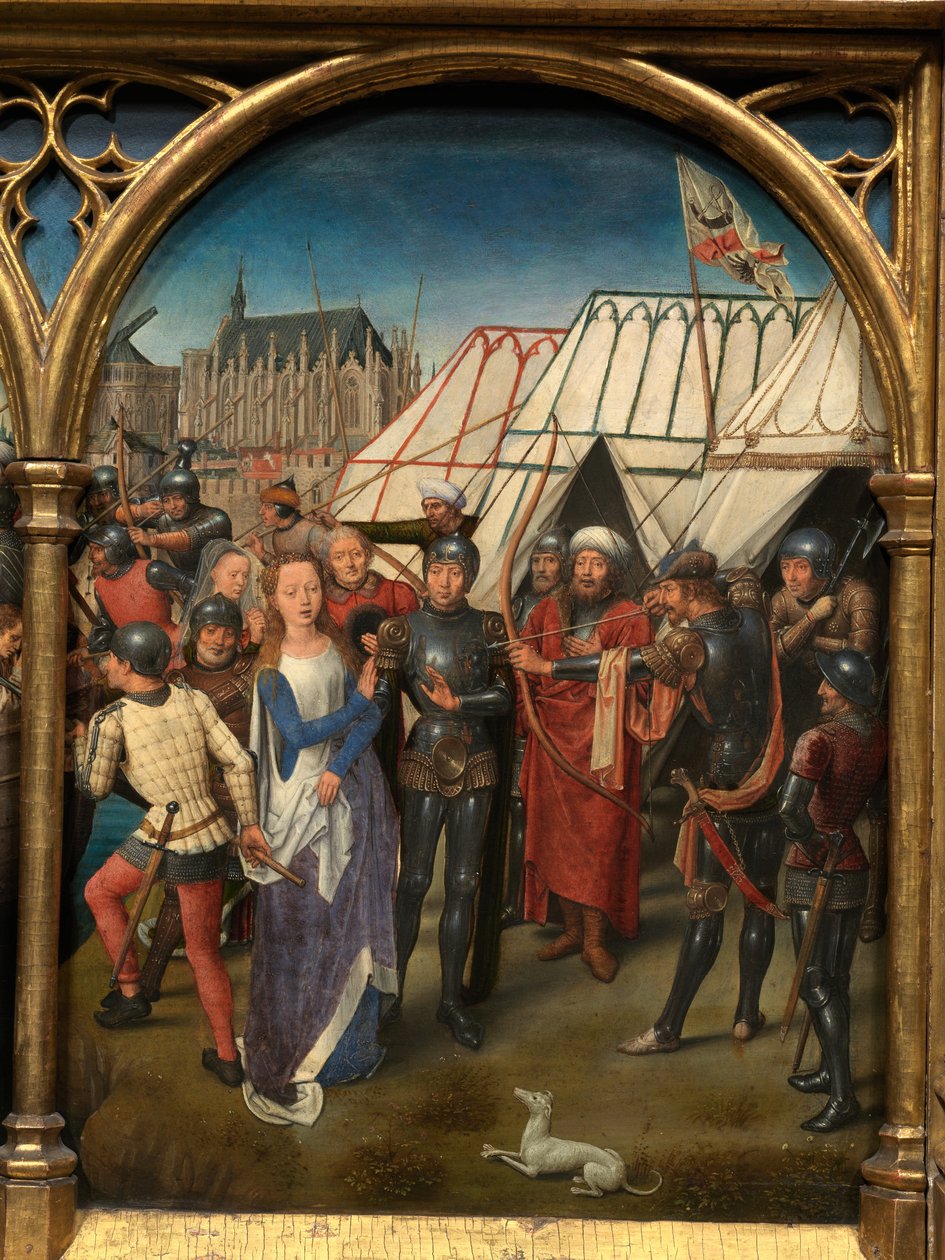 Detalj av relikvieskrinet til Saint Ursula av Hans Memling