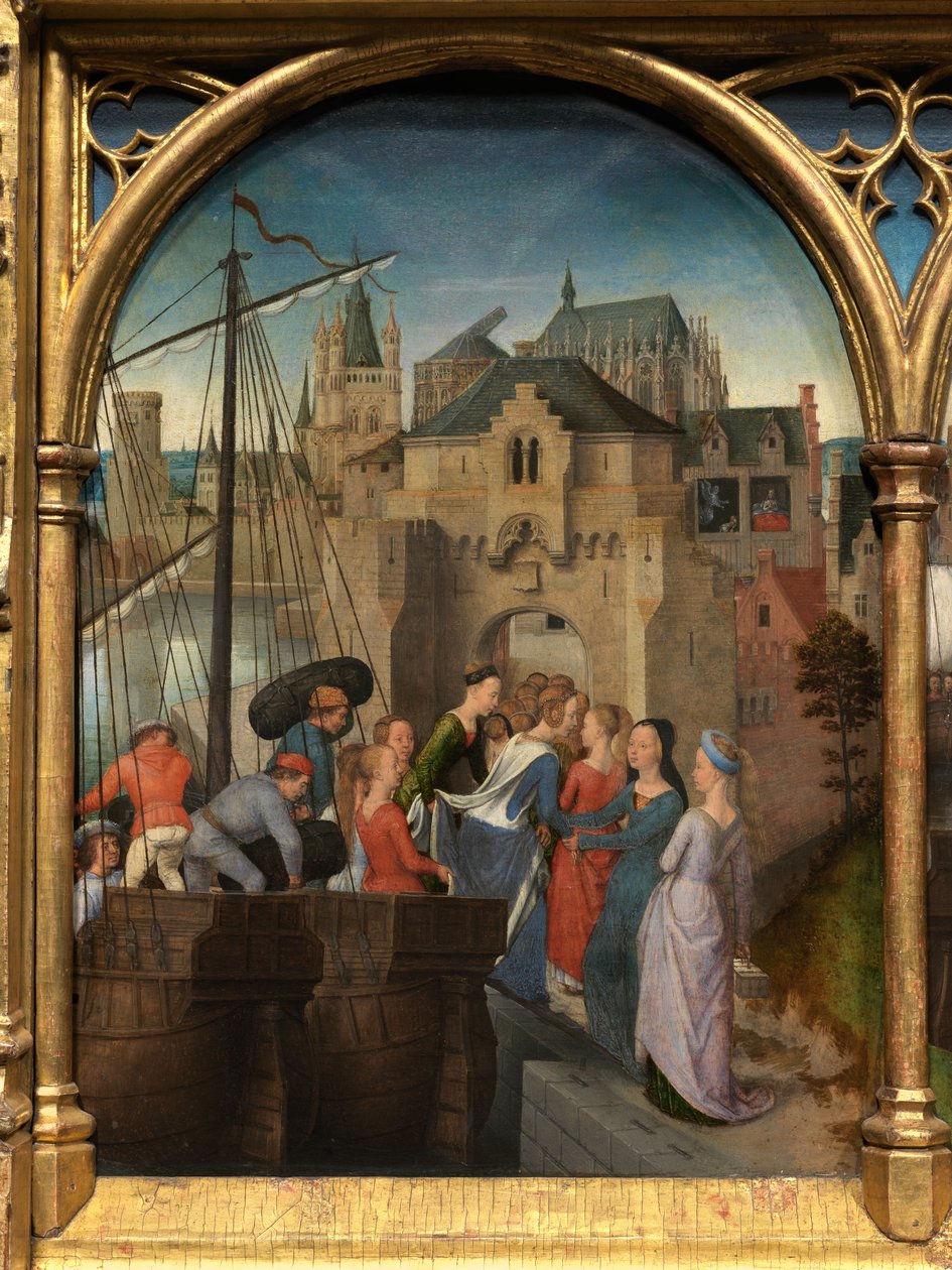 Detalj av relikvieskrinet til Saint Ursula av Hans Memling