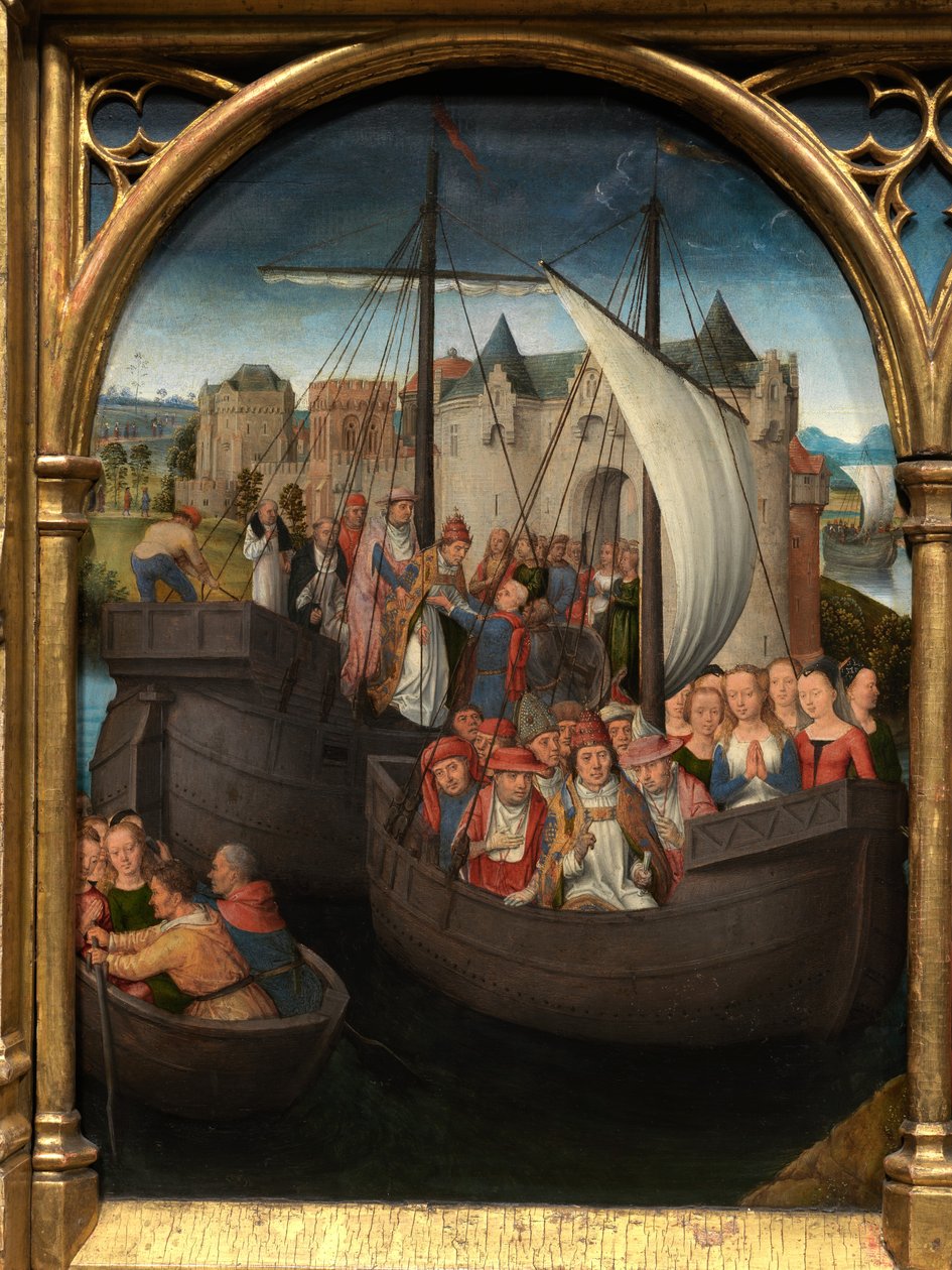 Detalj av relikvieskrinet til Saint Ursula av Hans Memling