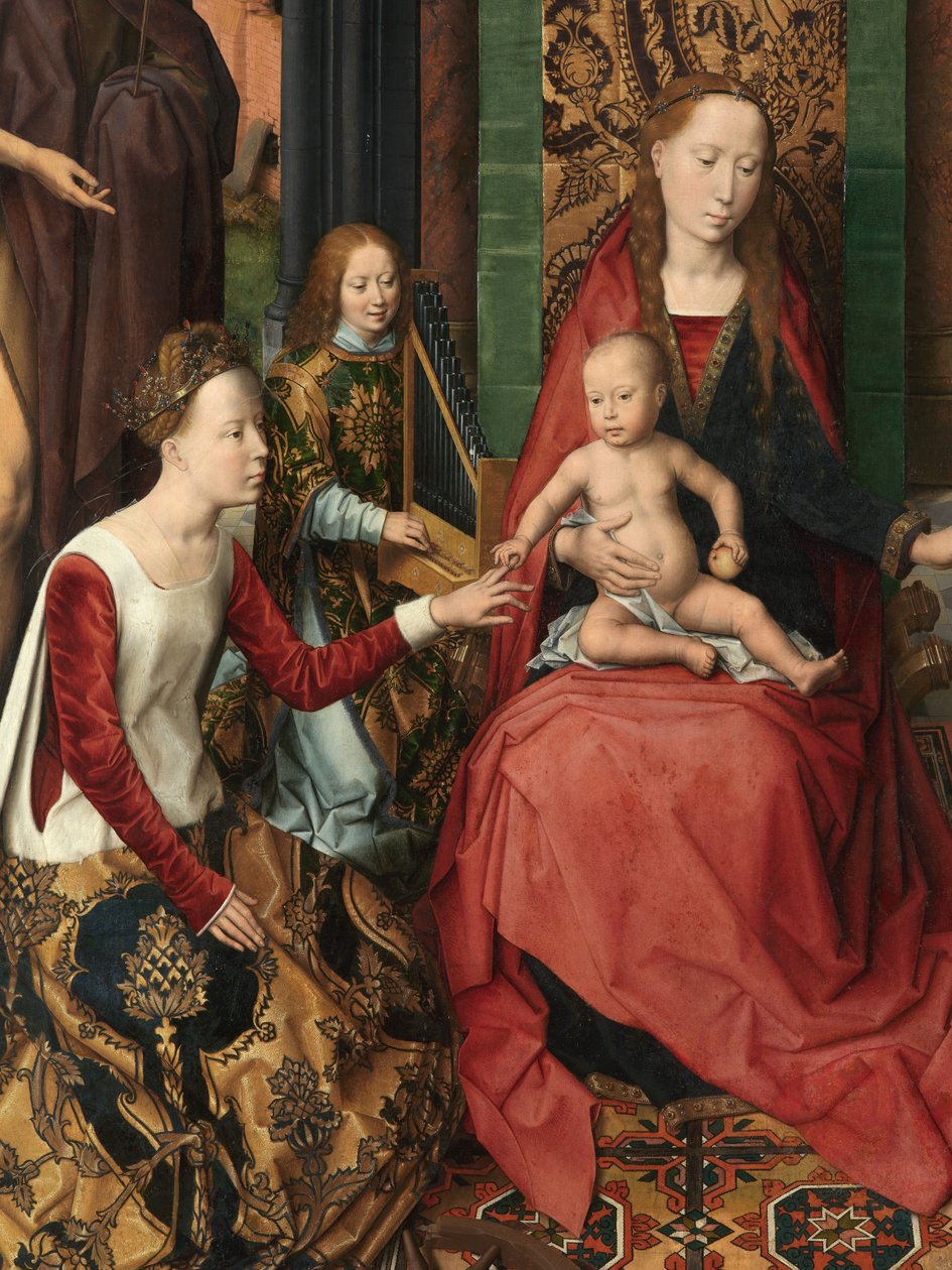 Detalj av sentralpanelet til Triptych of Saint John the Baptist og Saint John the Evangelist av Hans Memling
