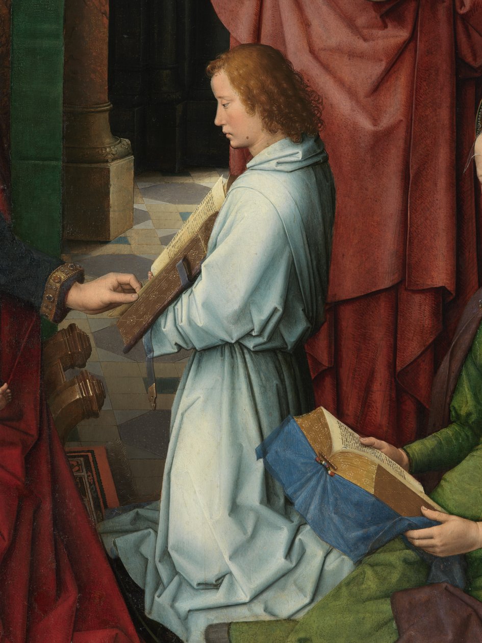 Detalj av sentralpanelet til Triptych of Saint John the Baptist og Saint John the Evangelist av Hans Memling