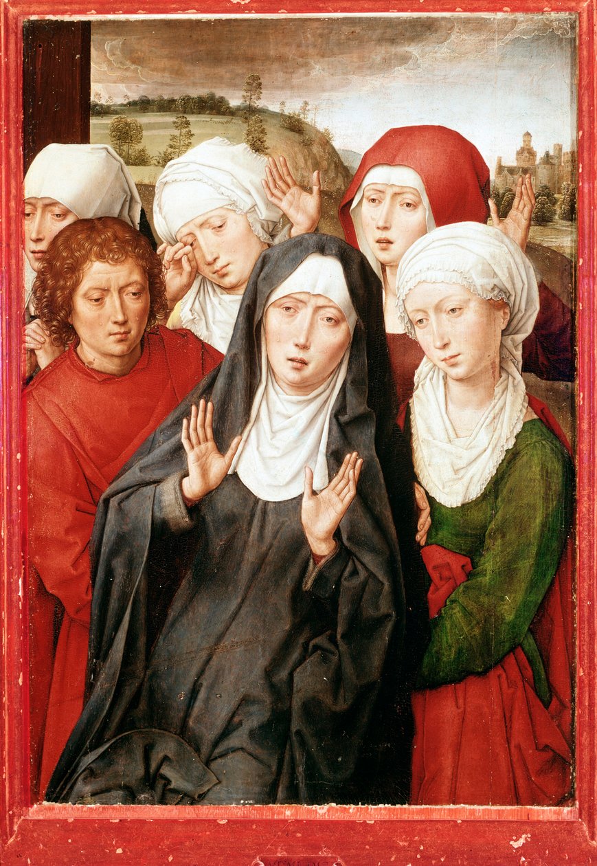 Diptych of Granada: "De fromme kvinner og St John evangelist" Maleri av Hans Memling (1435/40-1494) 1400-tallet Dim 51x36,5 cm Granada, Kongelig kapell av Hans Memling