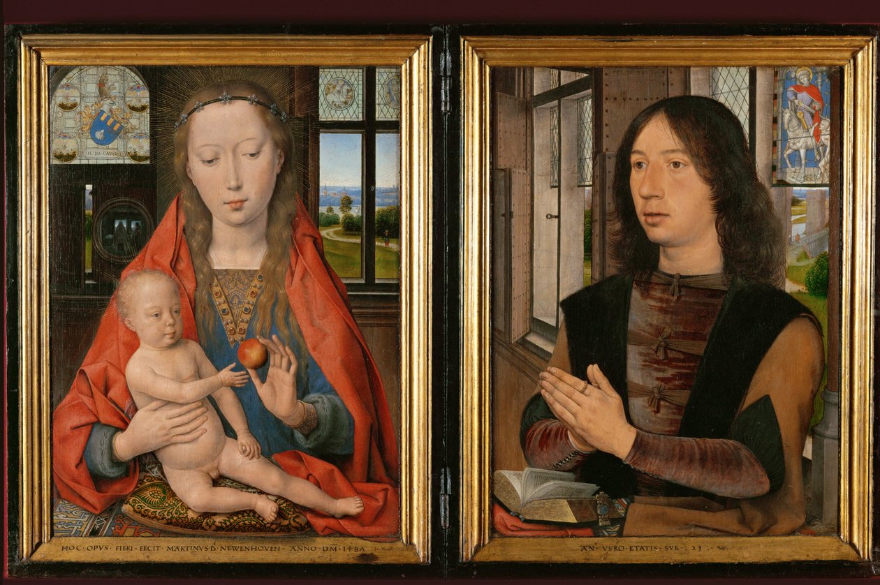 Diptyk av Maarten van Nieuwenhove (maleri på eikepaneler) av Hans Memling