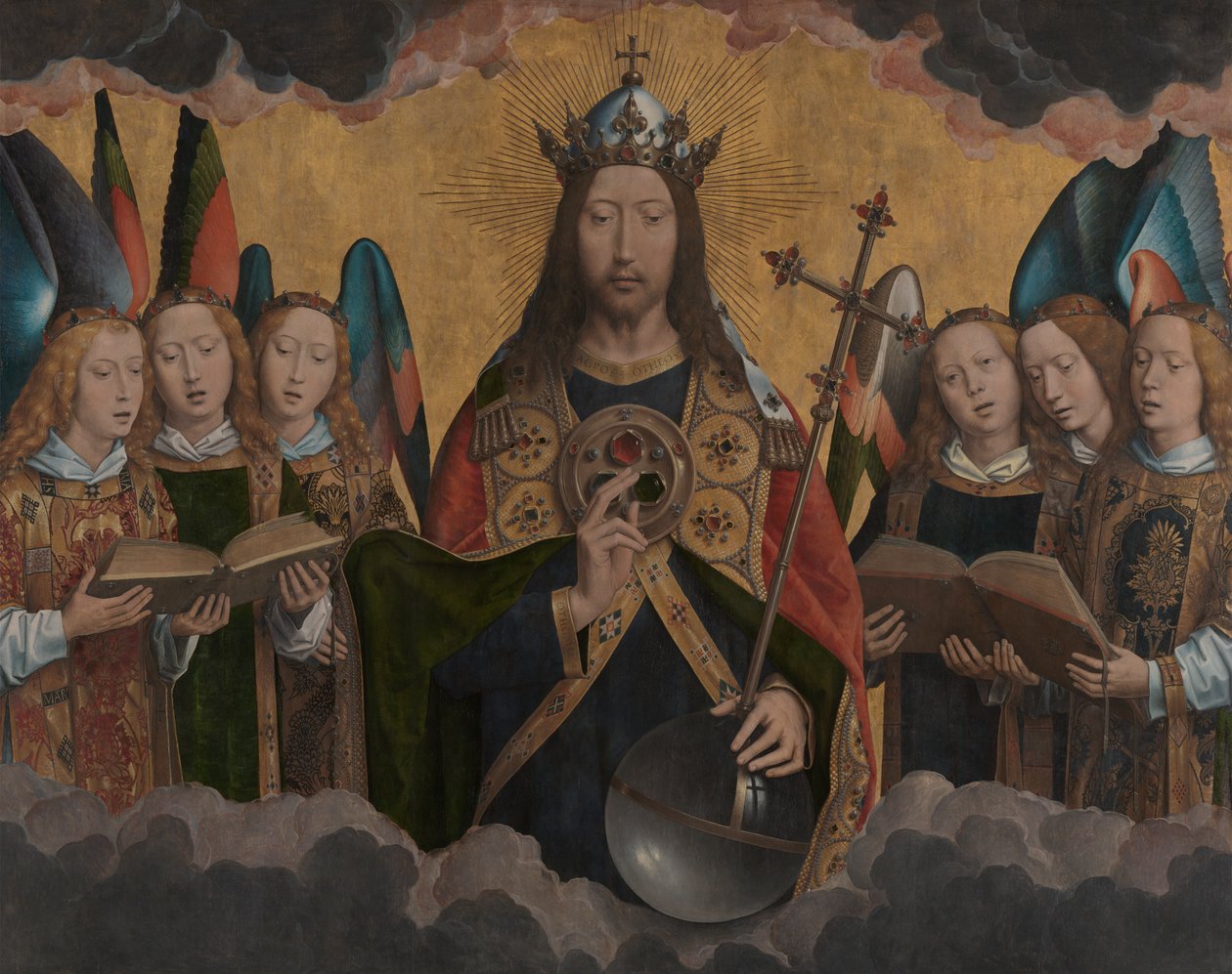 Gud Fader med syngende engler av Hans Memling