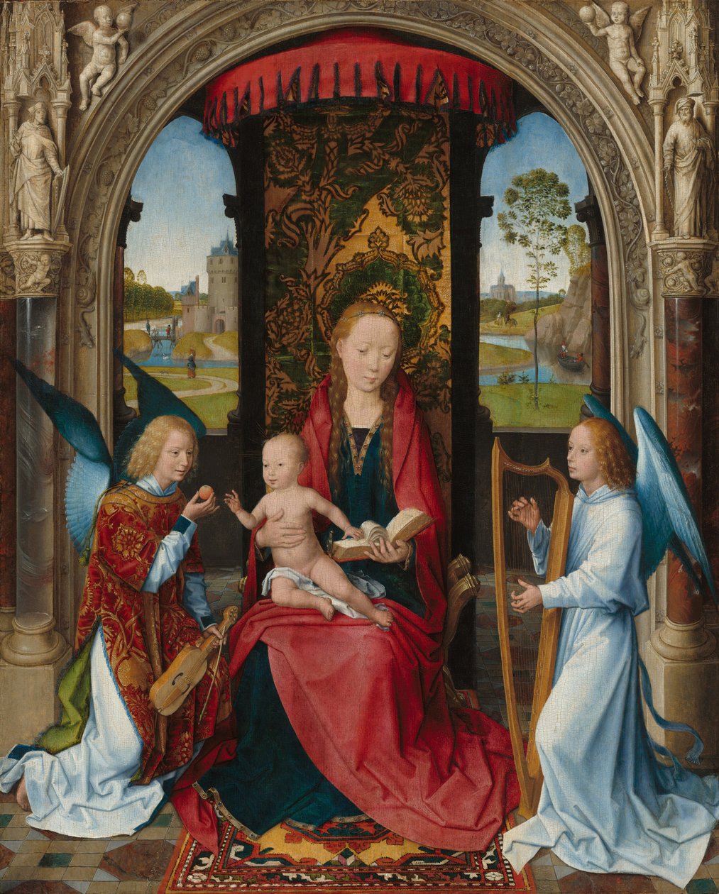 Madonna og barn med engler, etter 1479. av Hans Memling