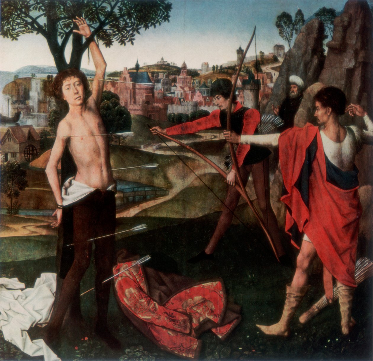 Martyrium av St Sebastian, 1927. av Hans Memling