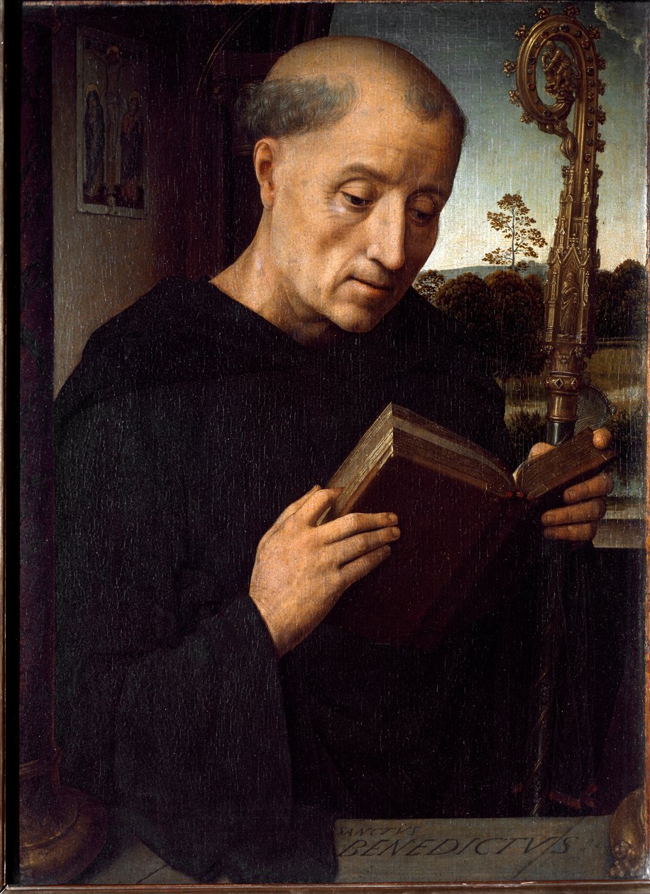 Representasjon av Saint Benedict of Nursie av Hans Memling