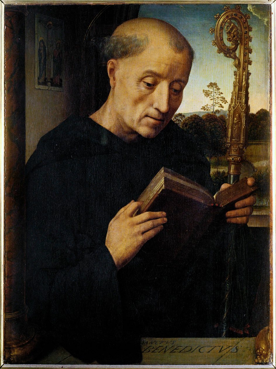 Den hellige Benedikt av Nurcia (pester) av Hans Memling