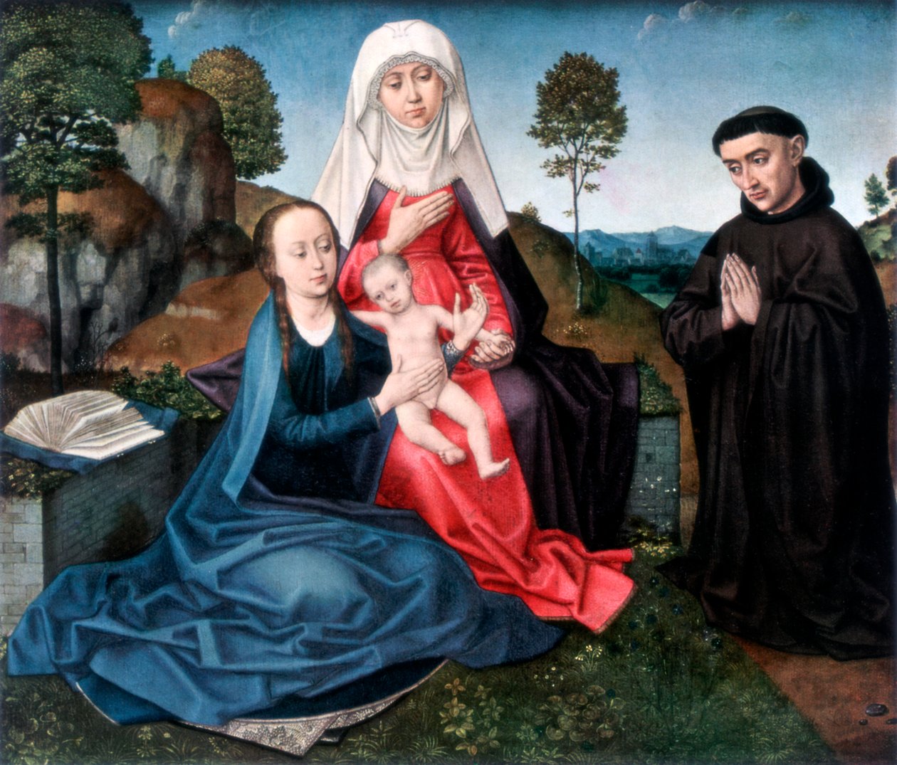 St Anne, Jomfruen og barnet og en giver, 1927 av Hans Memling