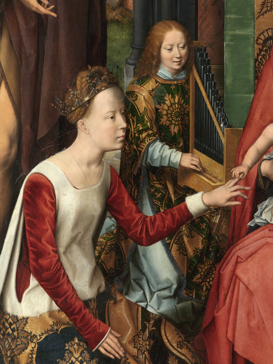 St. Catherine, detalj av sentralpanelet i Triptych of Saint John the Baptist og Saint John the Evangelist av Hans Memling