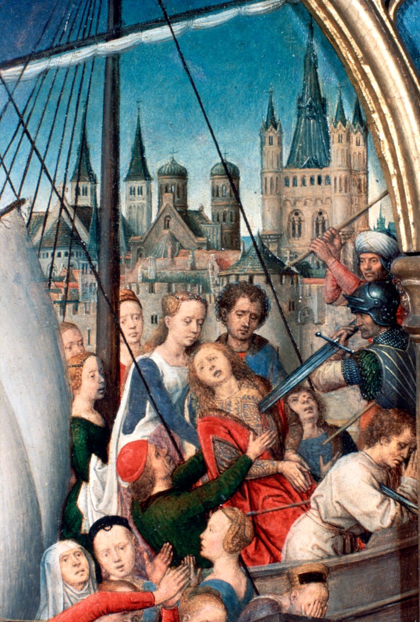 St Ursula-helligdommen, Martyrium, detalj, 1489 av Hans Memling