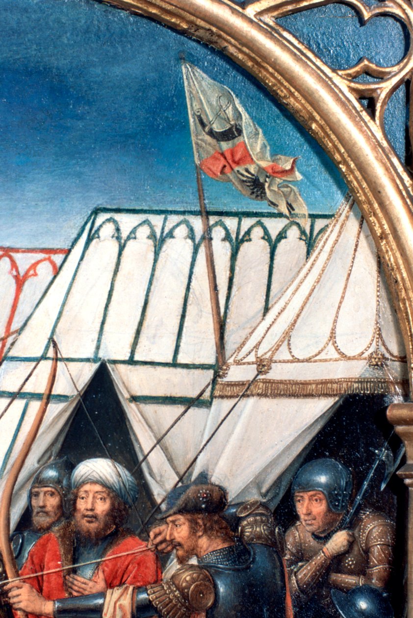 St Ursula-helligdommen, Martyrium i Köln, Detalj, 1489 av Hans Memling