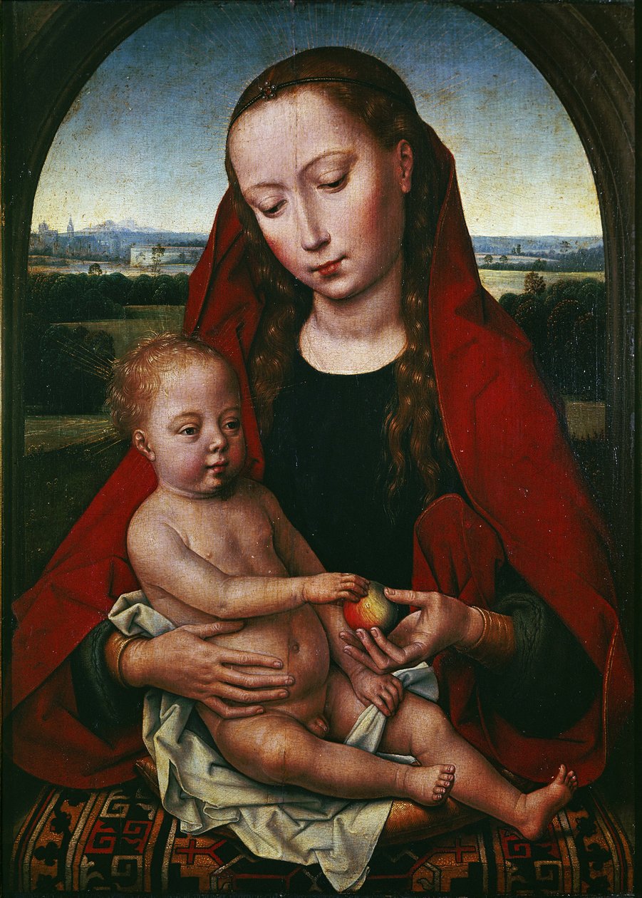 Jomfruen og barnet, 1480-1490 av Hans Memling