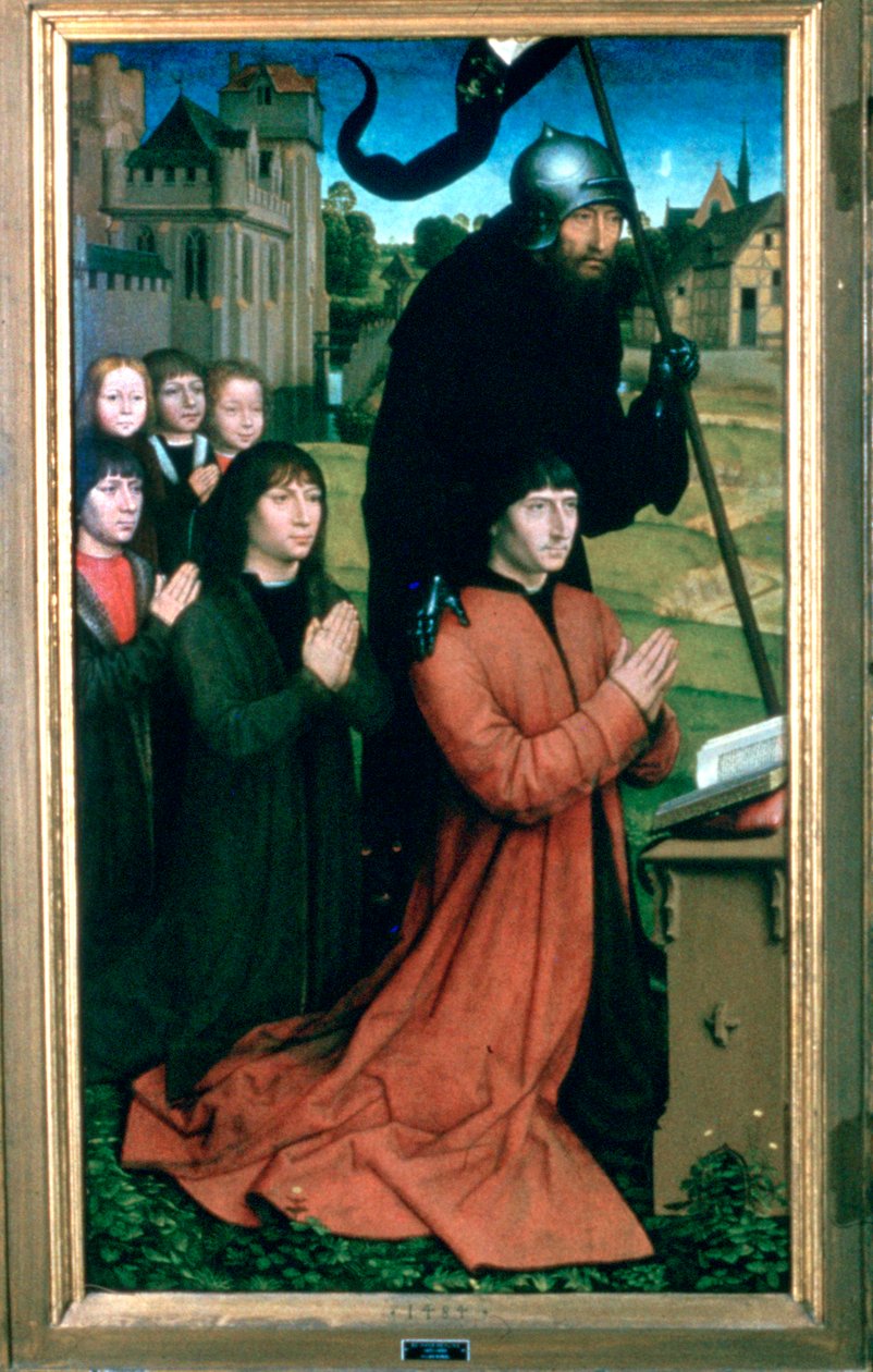 Triptych of the Family Moreel, detalj, 1484 av Hans Memling