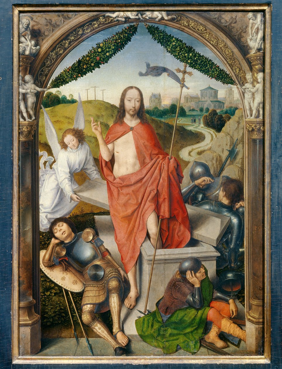 Triptyk om oppstandelsen. sentral del. Maleri av Hans Memling (1435-1494) Ec. Flam. av Hans Memling