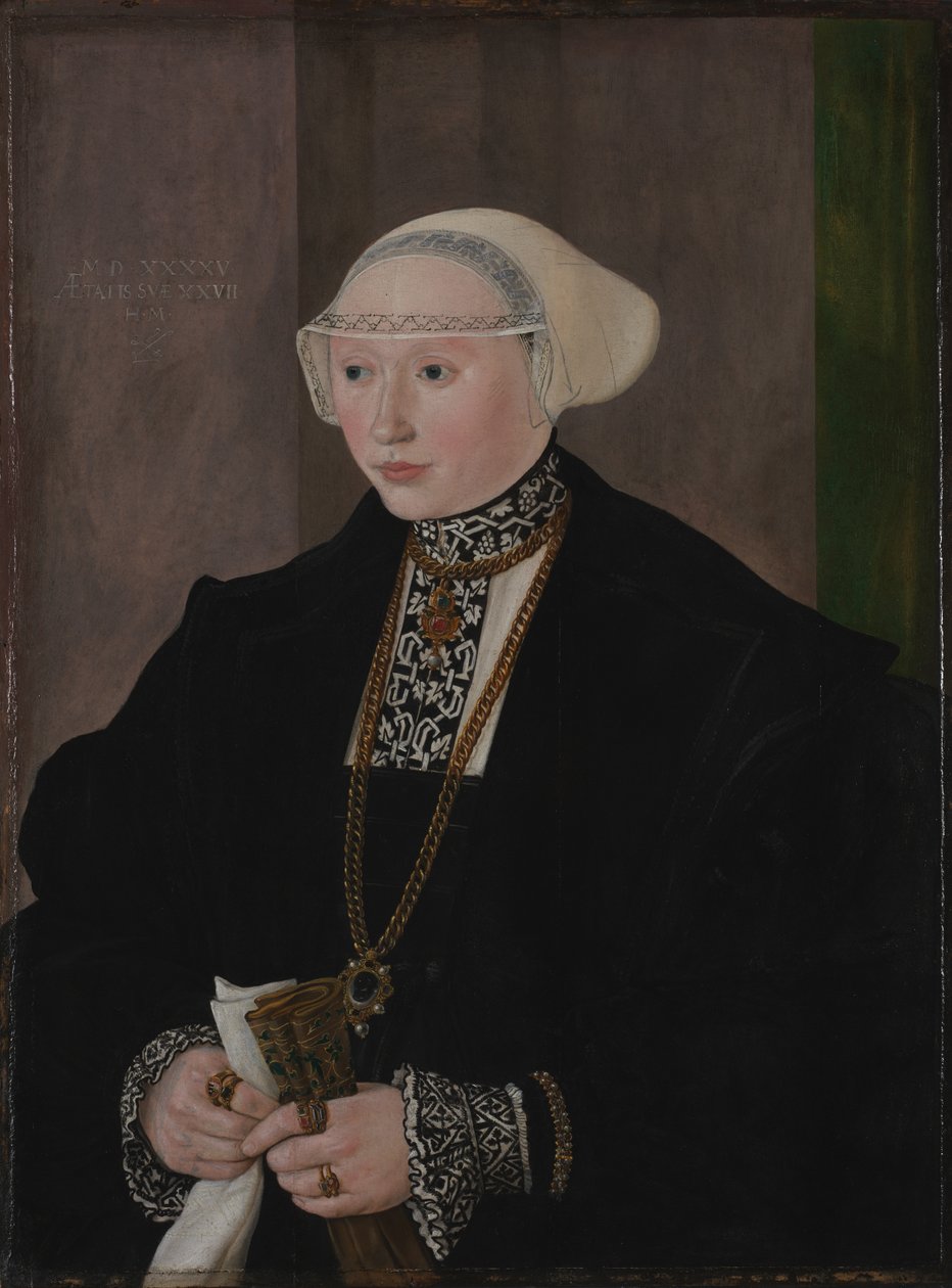 Portrett av Maria Kitscher, kona til Freyberg, 1545. av Hans Mielich
