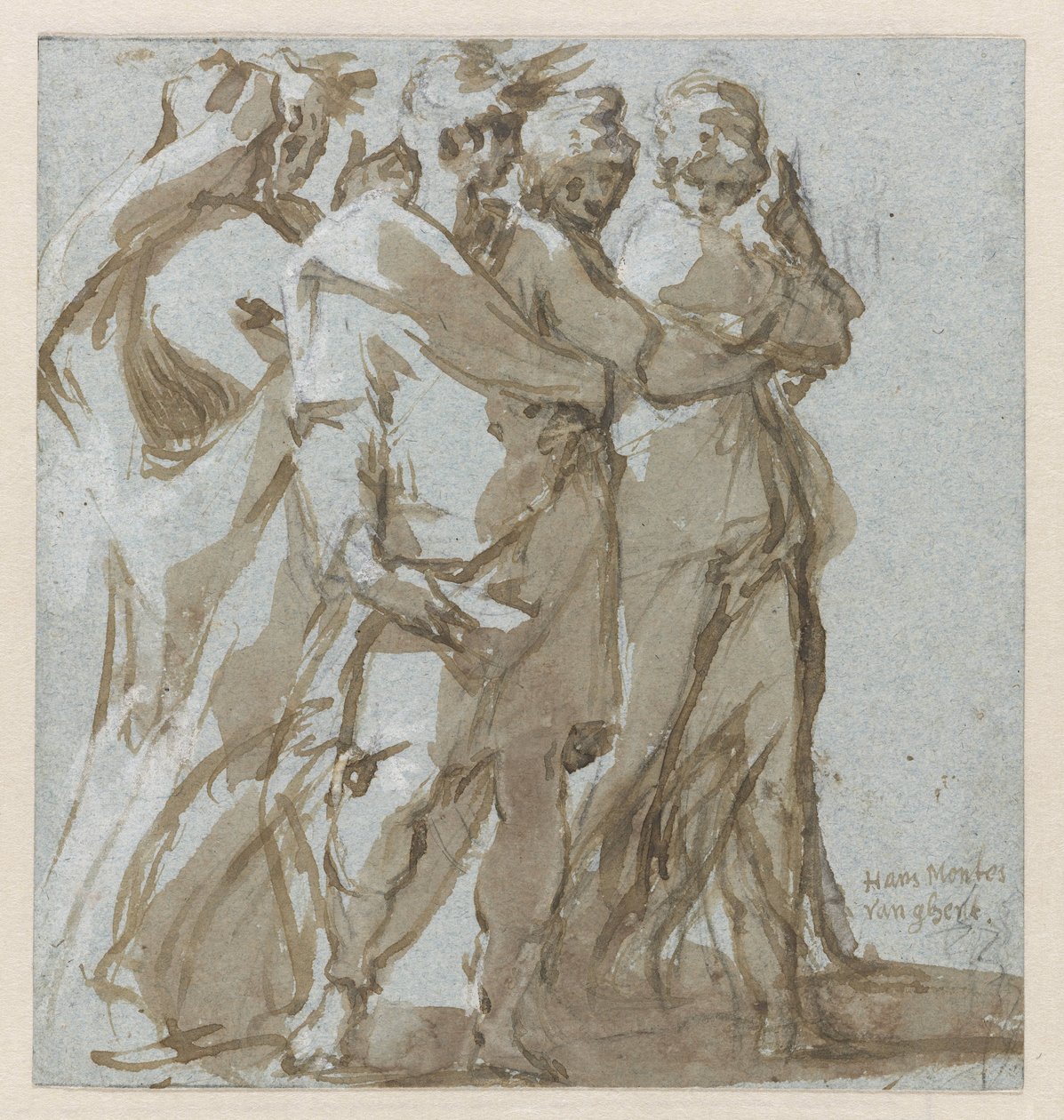 Fem stående figurer av Hans Mont (signed by artist)