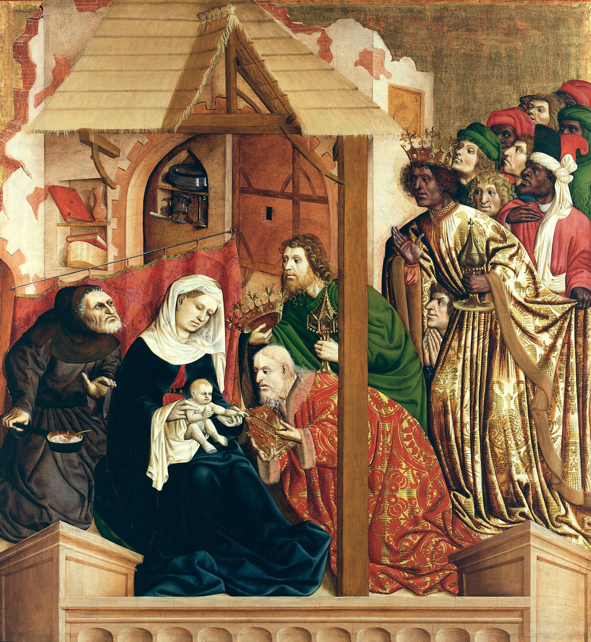 Tilbedelsen av magiene. Wurzach-alterets vinger, 1437 av Hans Multscher