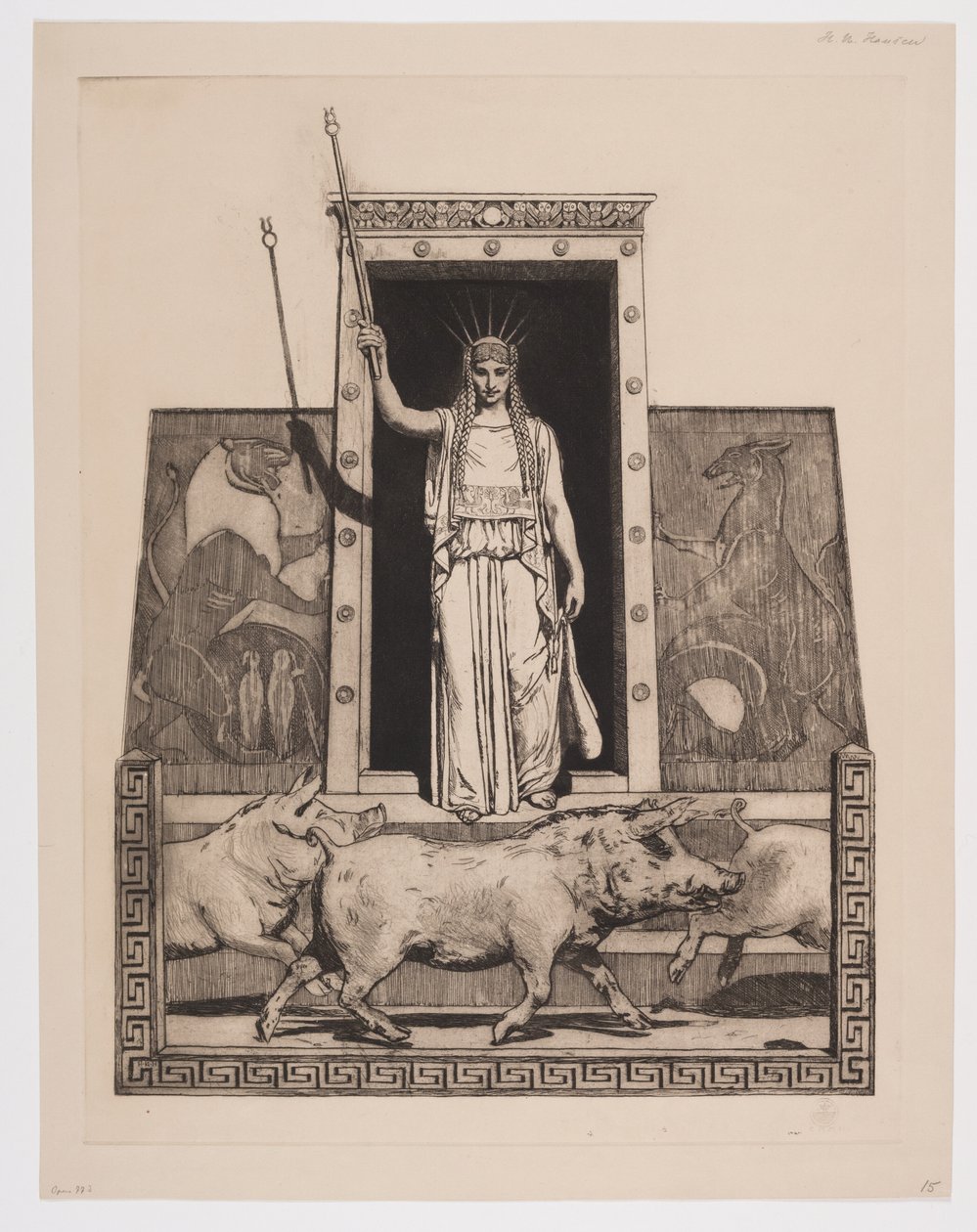 Circe gjør Odysseus' menn til griser av Hans Nikolaj Hansen