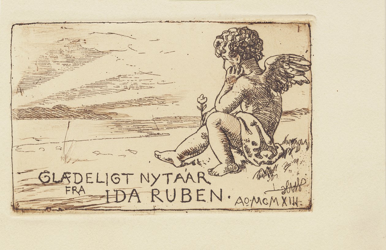 Nyttårskort av Hans Nikolaj Hansen