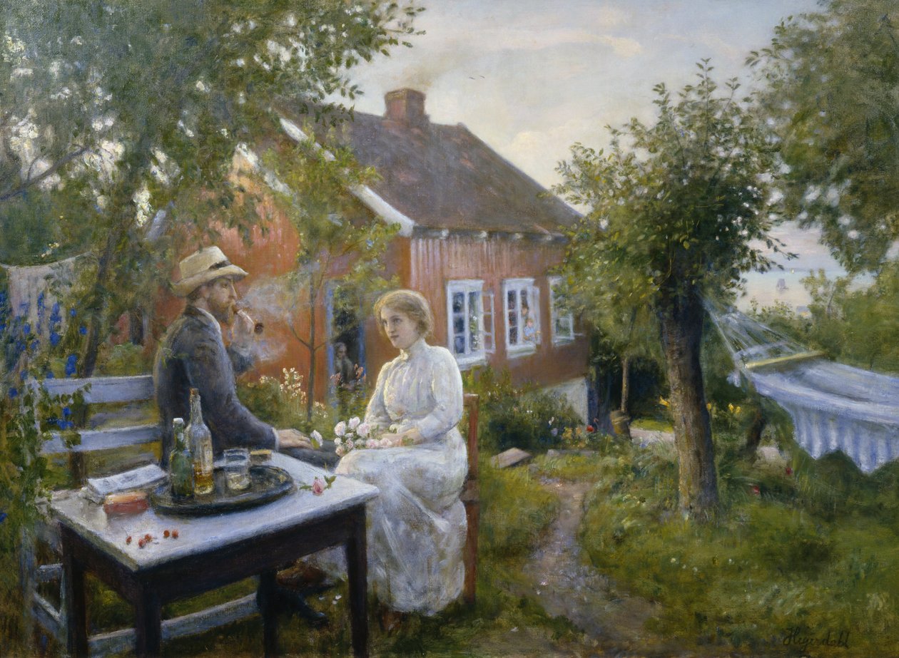 Sommer i Aasgaardstrand (olje på lerret) av Hans Olaf Heyerdahl