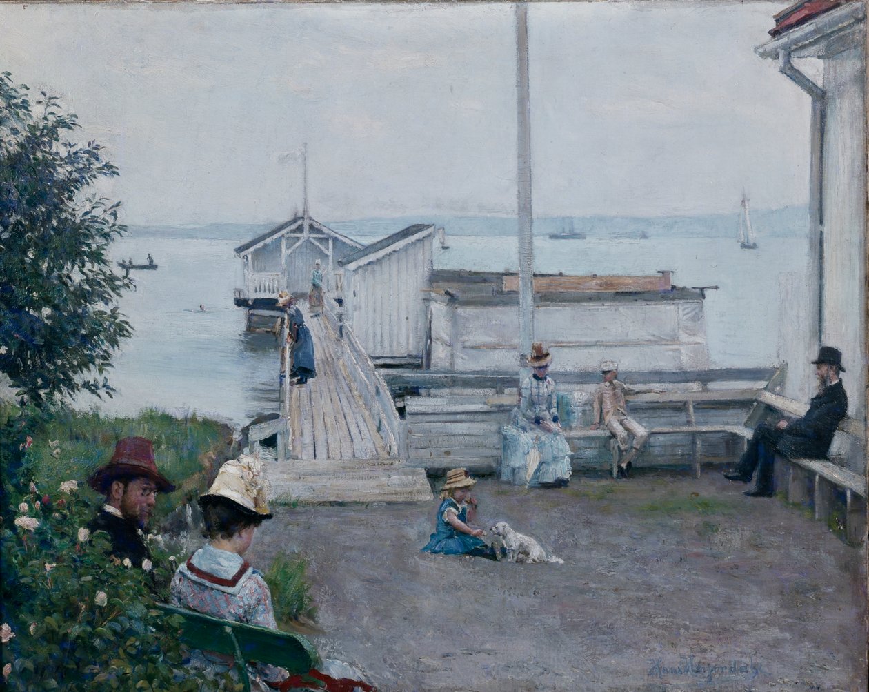 Badehuset på Asgardstrand (olje på lerret) av Hans Olaf Heyerdahl
