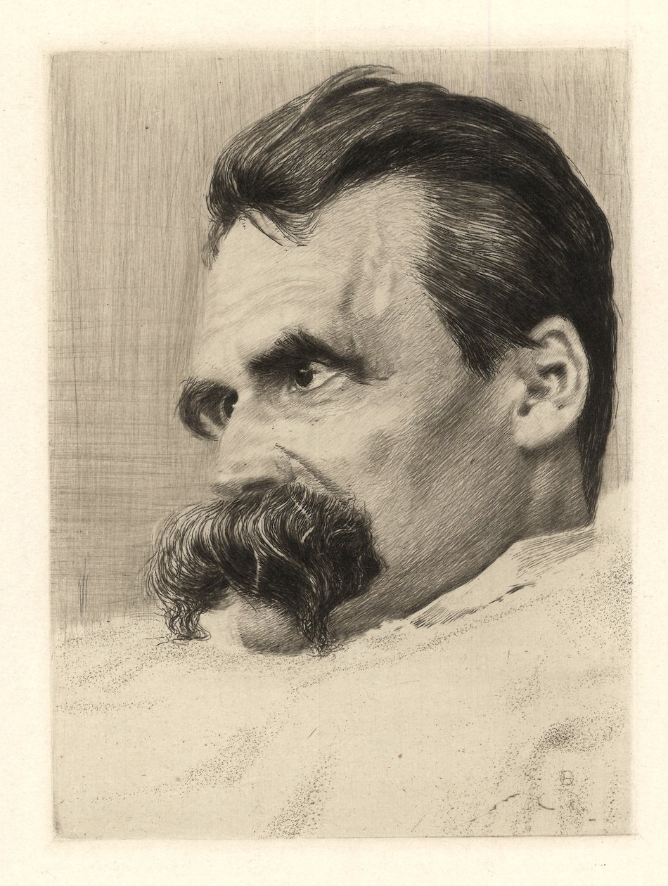 Portrett av Friedrich Nietzsche, 1899-1900 av Hans Olde