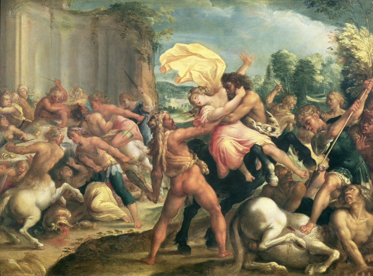 Hercules, Deianeira og kentauren Eurytion, ca. 1600 av Hans Rottenhammer