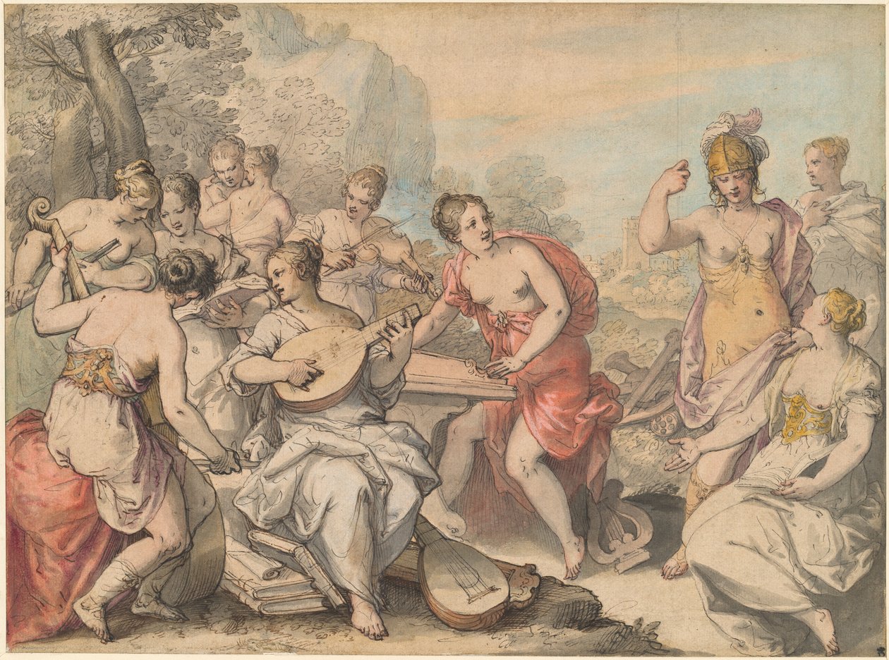 Minerva og musene av Hans Rottenhammer