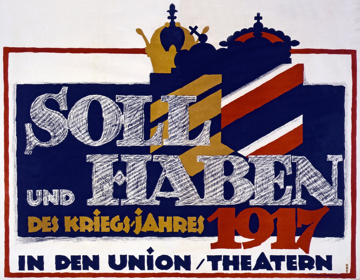 Annonse for debeter og kreditter fra krigsåret 1917, 1917 av Hans Rudi Erdt