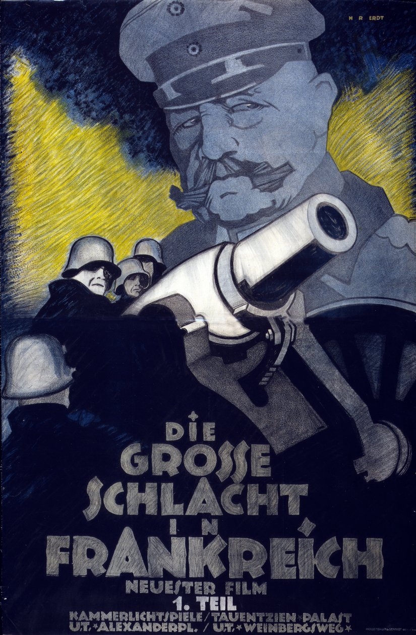 Plakat for filmen "The Great Battle in France" av Hans Rudi Erdt