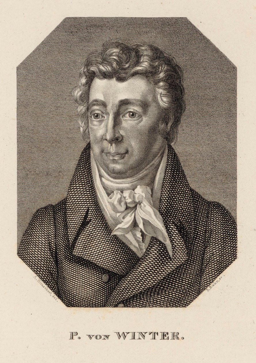 Portrett av komponisten Peter von Winter 1754-1825, ca. 1830. av Hans Rudolf Rahn