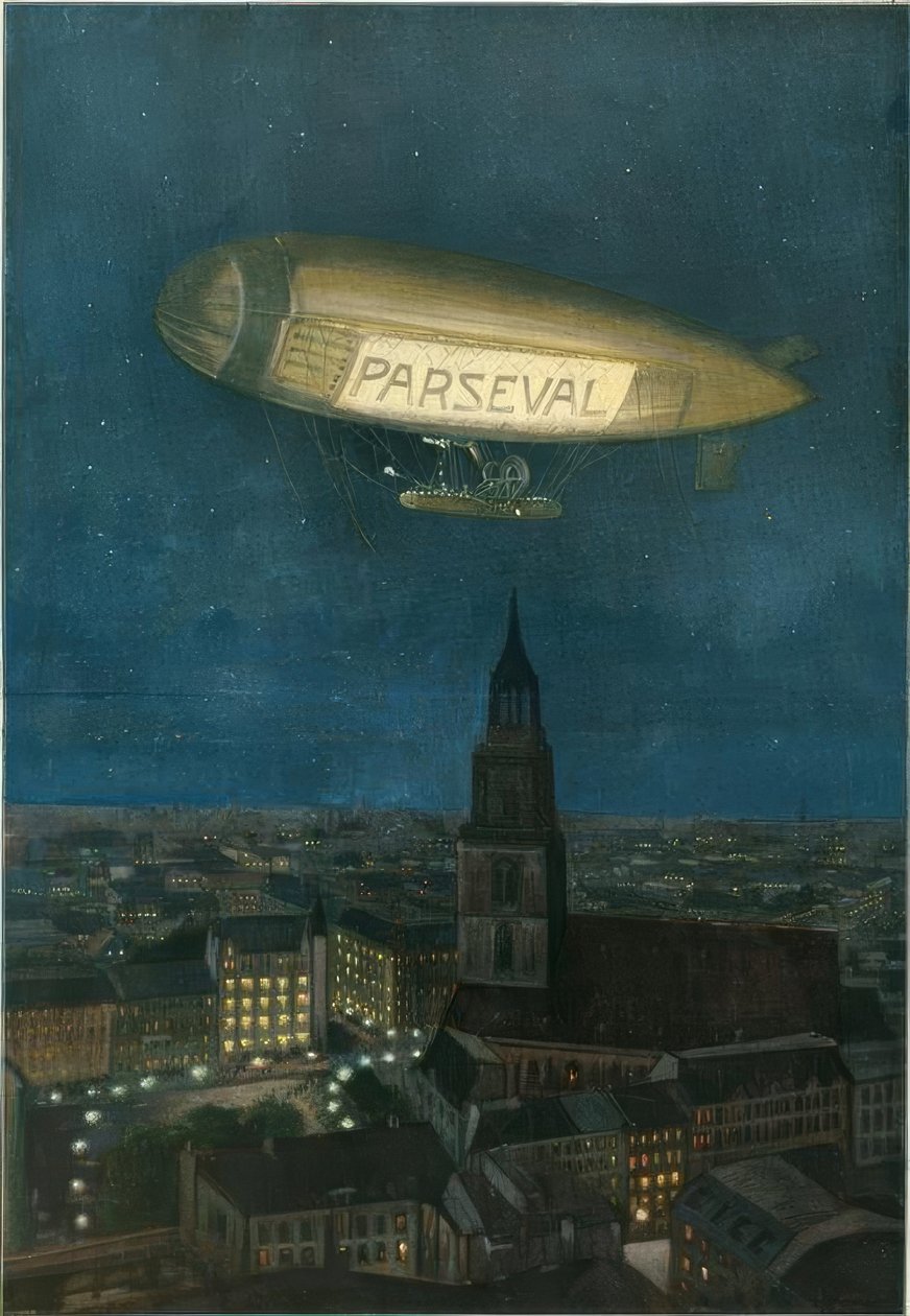 Parseval luftskip over Berlin av Hans Rudolf Schulze
