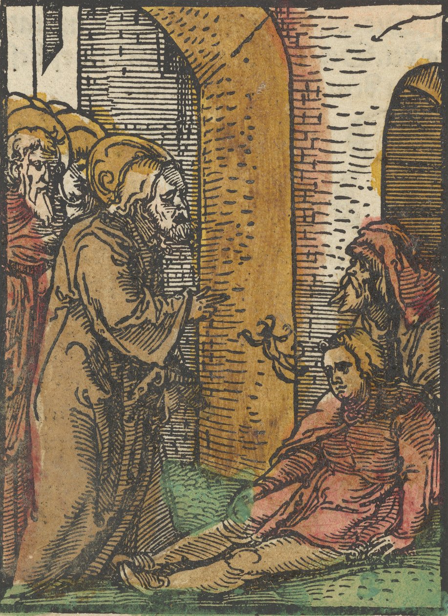 Christ Healing the Possessed, fra Das Plenarium, 1517. av Hans Schäufelein the Elder