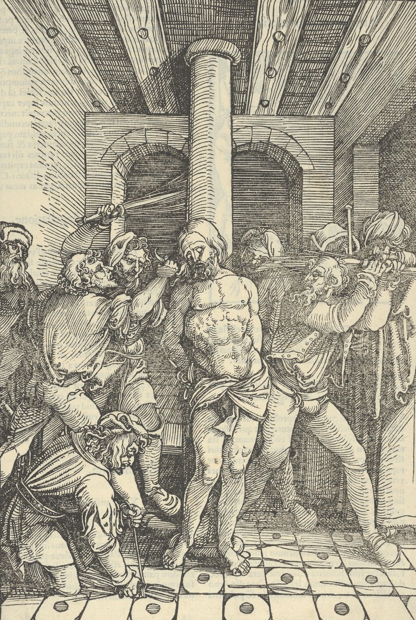 Kristus pisket, fra speilet av lidenskapen til vår Herre Jesus Kristus, 1507. av Hans Schäufelein the Elder