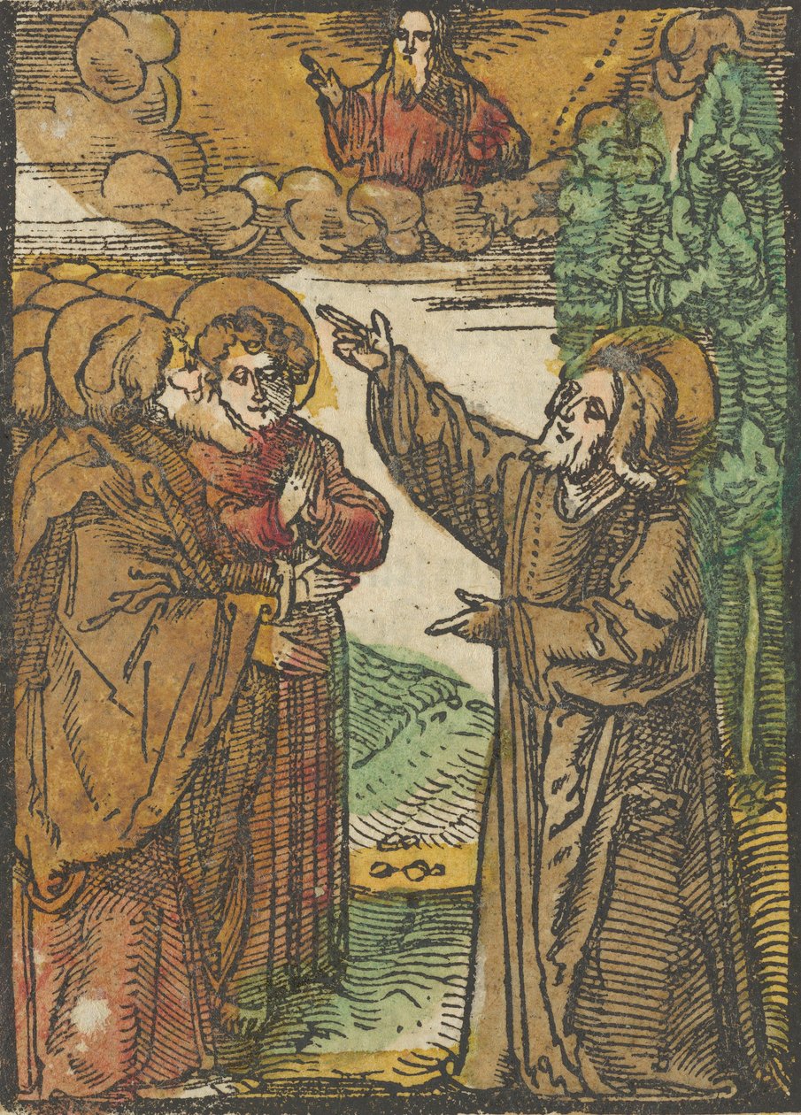 Kristus snakker om sin retur til Faderen, fra Das Plenarium, 1517. av Hans Schäufelein the Elder