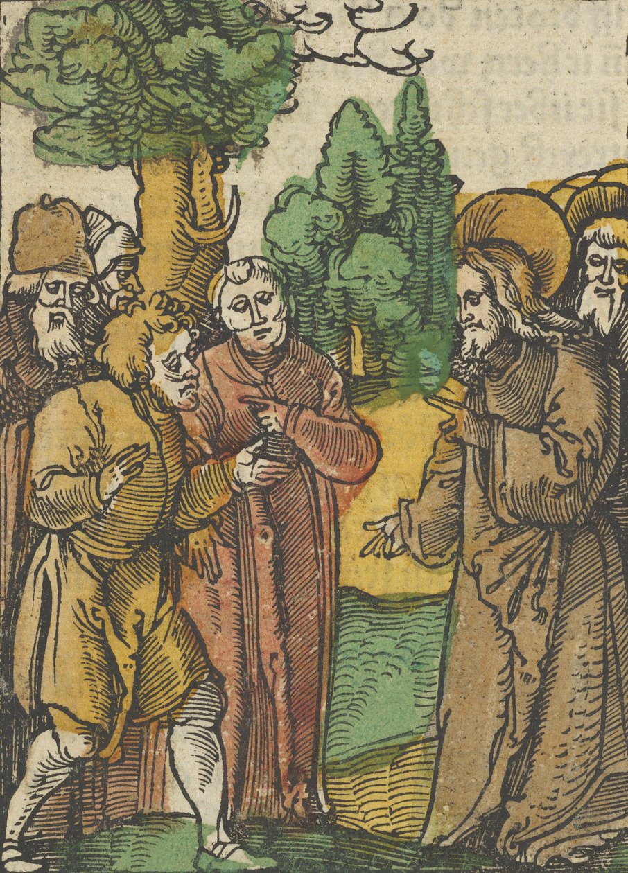 Kristus og fariseerne, fra Das Plenarium, 1517. av Hans Schäufelein the Elder