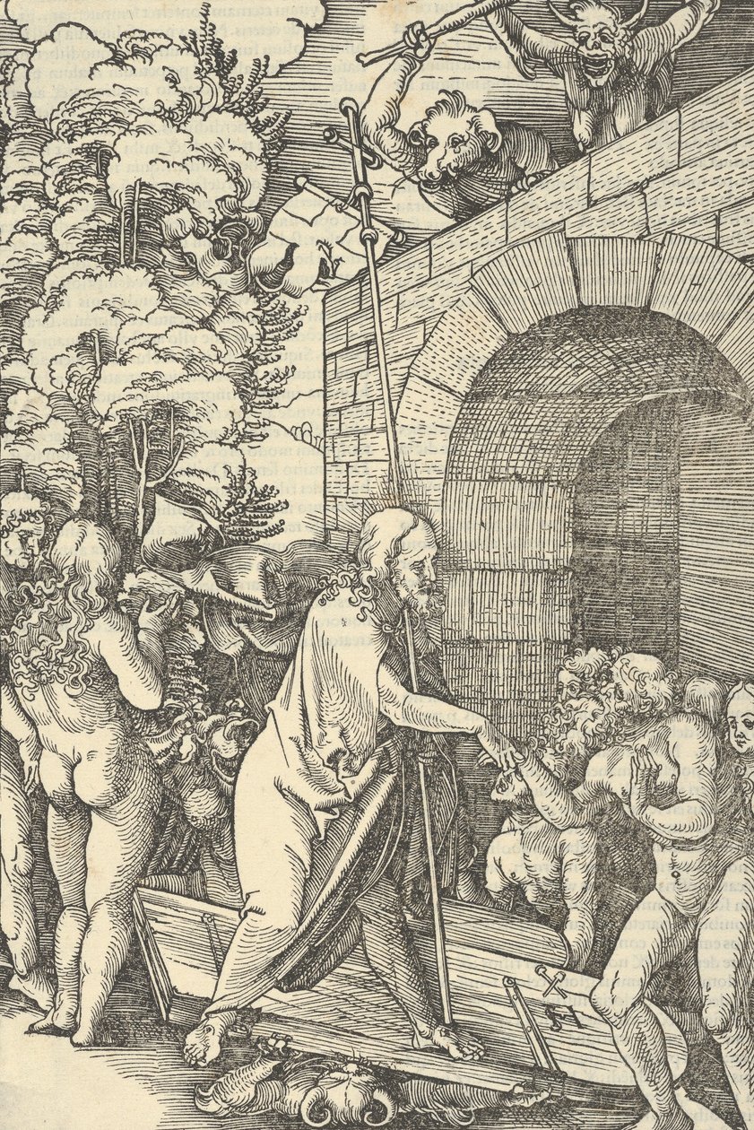 Kristus i Limbo, fra speilet av lidenskapen til vår Herre Jesus Kristus, 1507. av Hans Schäufelein the Elder